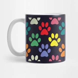 Colorful Puppy Dog Paw Pattern Mug